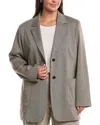 Marina Rinaldi Plus Satira Jersey Jacket In Gray