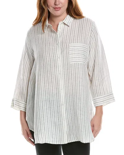 Marina Rinaldi Plus Federica Linen Shirt In White