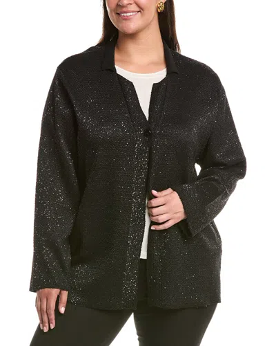 Marina Rinaldi Plus Gessati Cardigan In Black