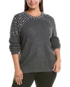 Marina Rinaldi Plus Size Giotto Crystal-embellished Sweater In Gray