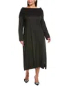 Marina Rinaldi Plus Glamour Wool-blend Knitted Dress In Black