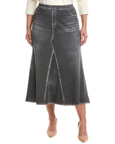 Marina Rinaldi Plus Laccato Jersey Skirt In Gray