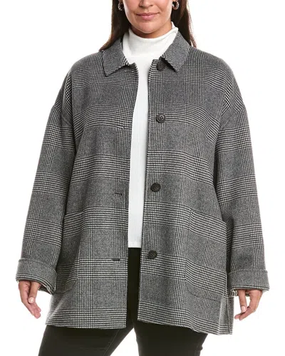 MARINA RINALDI PLUS NADIA SHORT WOOL-BLEND COAT