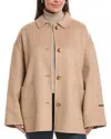 Marina Rinaldi Plus Nadia Short Wool-blend Coat In Neutral