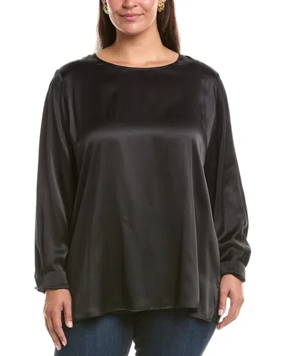 Marina Rinaldi Plus Ottelia Silk Shirt In Black