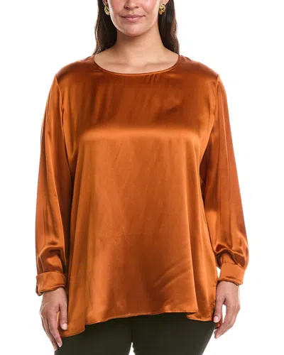 Marina Rinaldi Plus Ottelia Silk Shirt In Burgundy