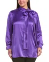 Marina Rinaldi Plus Rey Silk Shirt In Purple