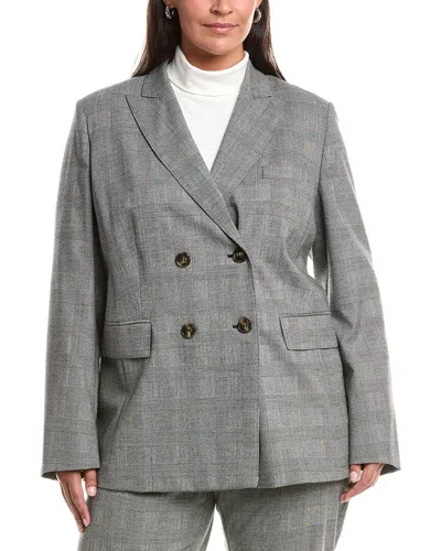 Marina Rinaldi Plus Robert Wool-blend Blazer In Gray