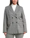 Marina Rinaldi Plus Robert Wool-blend Blazer In Gray