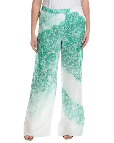 Marina Rinaldi Plus Romanzo Linen Trouser In Green