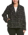 Marina Rinaldi Plus Size Saggina Double-breasted Tweed Jacket In Black