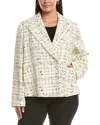 Marina Rinaldi Plus Saggina Wool-blend Blazer In Neutral