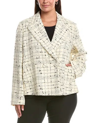 MARINA RINALDI MARINA RINALDI PLUS SAGGINA WOOL-BLEND BLAZER
