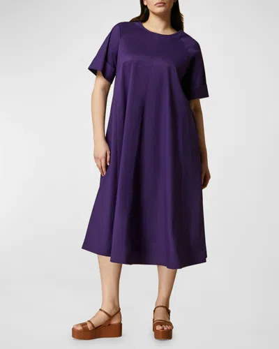 Marina Rinaldi Plus Size Biagio Cotton Poplin Midi Dress In Purple