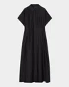 Marina Rinaldi Plus Size Candia Seamed Voile Maxi Shirtdress In Black