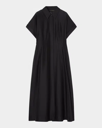 Marina Rinaldi Plus Size Candia Seamed Voile Maxi Shirtdress In Black