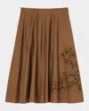 Marina Rinaldi Cremona Midi Skirt In Hazelnut Brown