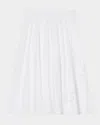 Marina Rinaldi Cremona Embroidered Cotton Midi Skirt In Optical White