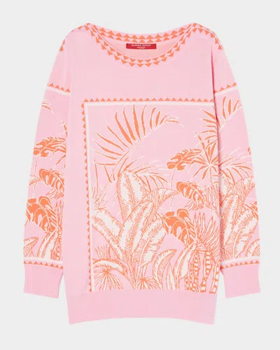 Marina Rinaldi Fascino Hydrangea Sweater In Hydrangea Pink