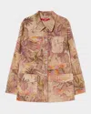Marina Rinaldi Sport 1a Uscita Gattini Printed Jacket In Hazelnut Brown