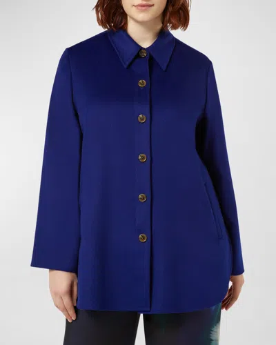 Marina Rinaldi Wool Coat In Midnight Blue