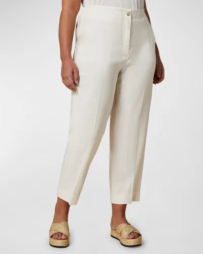 Marina Rinaldi Women's Plus Size Gerona Linen & Cotton Crop Pants In Ivory