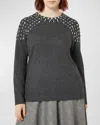 Marina Rinaldi Plus Size Giotto Crystal-embellished Sweater In Dark Grey