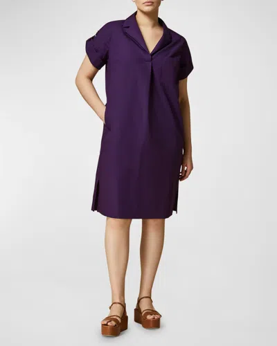 Marina Rinaldi Plus Size Grazia Cotton Poplin Shirtdress In Purple