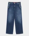 Shop Marina Rinaldi Plus Size Lembi Sailor Straight-leg Jeans In Navy