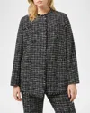 Marina Rinaldi Plus Size Mora Fringe-trim Tweed Jacket In Midnightblue