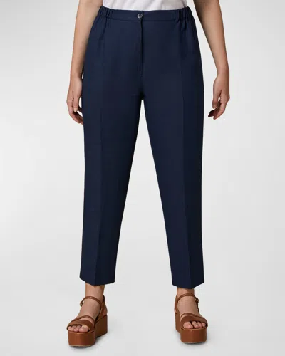 Marina Rinaldi Respiro Tapered Linen Pants In Ultramarine