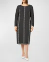 MARINA RINALDI PLUS SIZE TANTALO SPECKLED KNIT MIDI DRESS