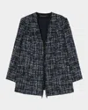 Marina Rinaldi Plus Size Tattico Bead-trim Tweed Jacket In Midnightblue