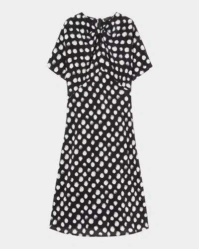 Marina Rinaldi 1a Uscita Zuai Dot Print Dress In Black