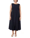 Marina Rinaldi Corvino Cotton Sleeveless Midi Dress In Black
