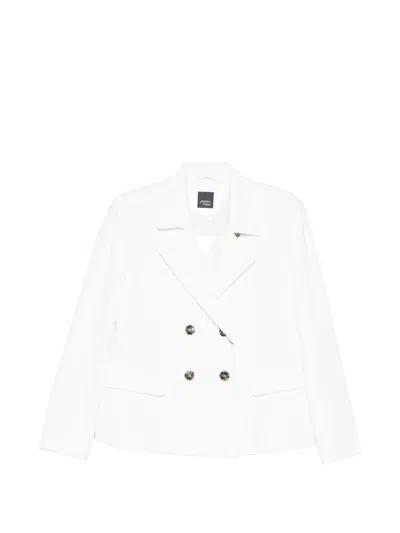 Marina Rinaldi Pmraere Double-breasted Blazer In White