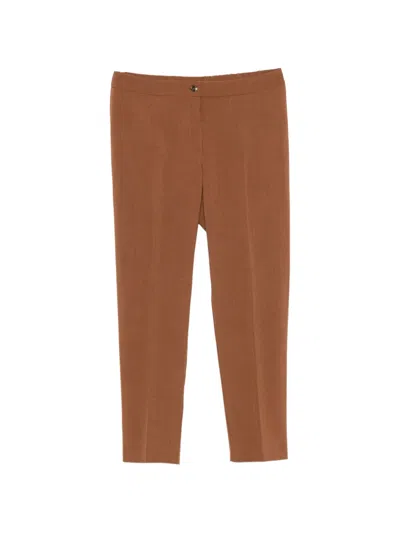 Marina Rinaldi Pmragi Button-fastening Trousers In Brown