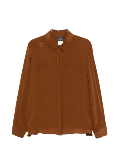 Marina Rinaldi Pmraprile Long-sleeve Shirt In Brown