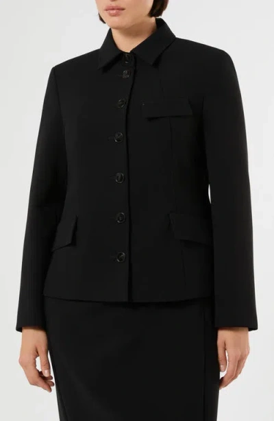 Marina Rinaldi Pocket Detail Cady Jacket In Black