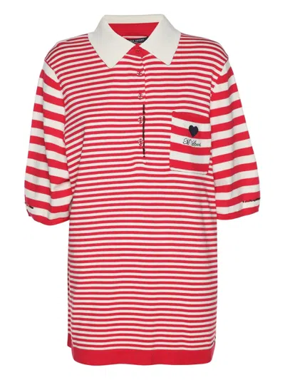 Pre-owned Marina Rinaldi Striped Polo Shirt In Red