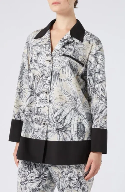 Marina Rinaldi Poltava Stretch Poplin Shirt Jacket In Sand