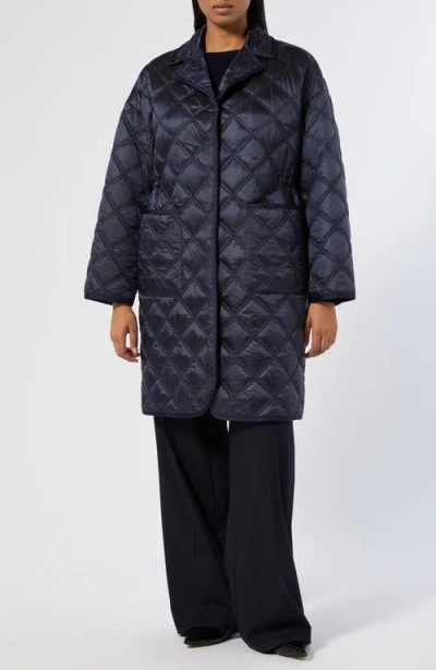 Marina Rinaldi Preston Water Repellent Quilted Coat In Blue
