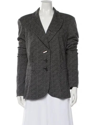 Pre-owned Marina Rinaldi Printed Blazer In Gray