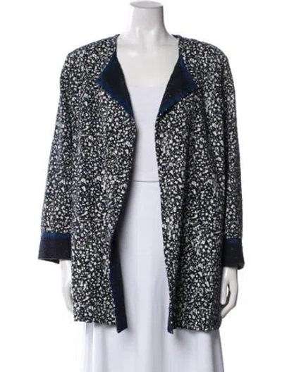 Pre-owned Marina Rinaldi Printed Evening Jacket In Blue