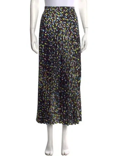 Pre-owned Marina Rinaldi Printed Long Skirt In Black