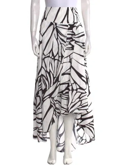 Pre-owned Marina Rinaldi Printed Long Skirt W/ Tags In Black/white