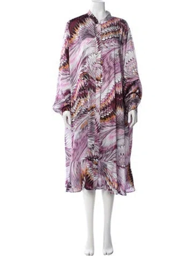 Pre-owned Marina Rinaldi Printed Midi Length Dress In Multicolor