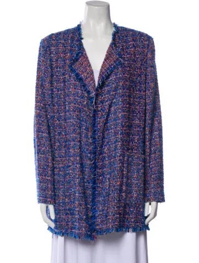 Pre-owned Marina Rinaldi Printed V-neck Sweater In Purple