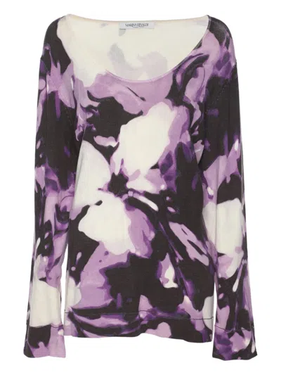 Pre-owned Marina Rinaldi Long-sleeves Top In Purple