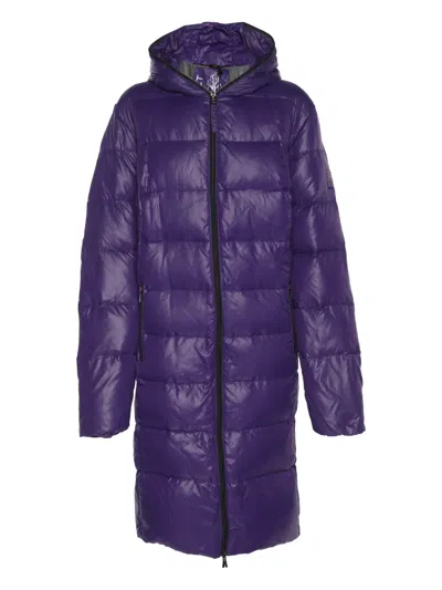 Pre-owned Marina Rinaldi Quilted Coat In Purple